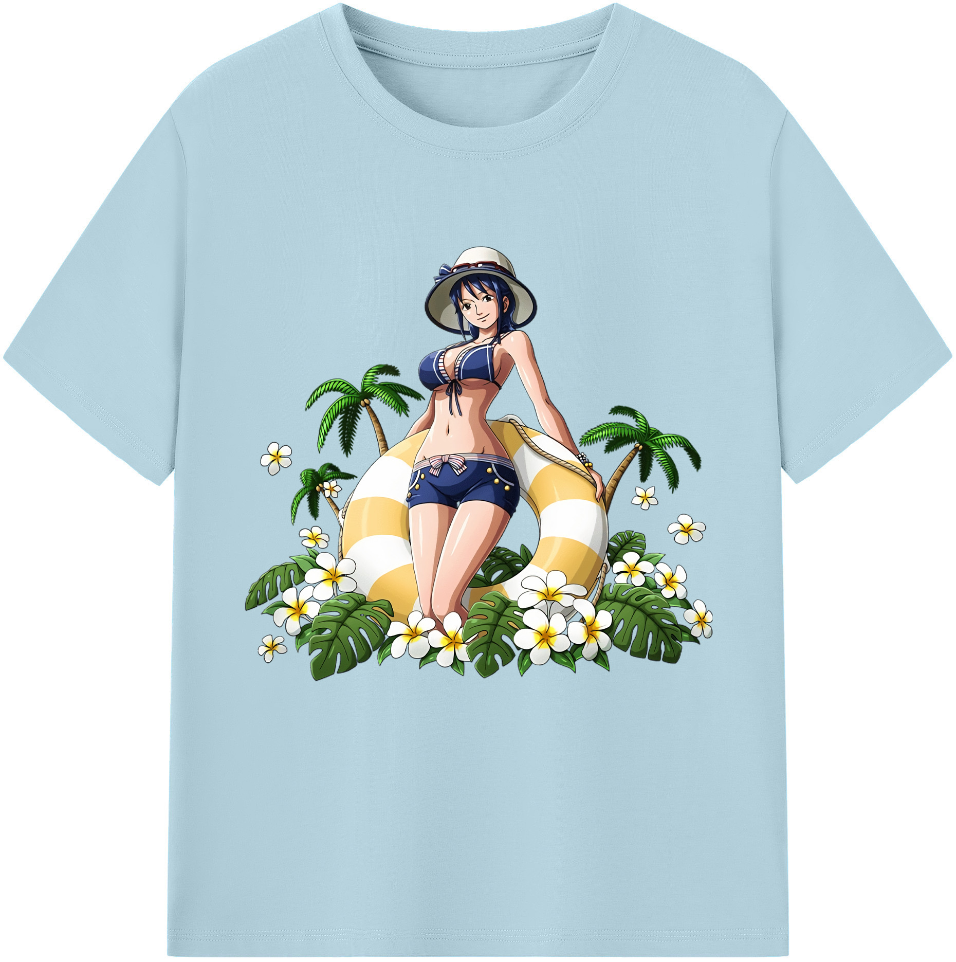 ワンピース ニコ・ロビン ONE PIECE Nico Robin 綿100％半袖Tシャツ（フロントプリント）
